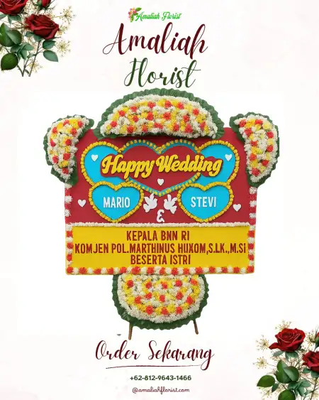 Papan Bunga Pernikahan Legokherang